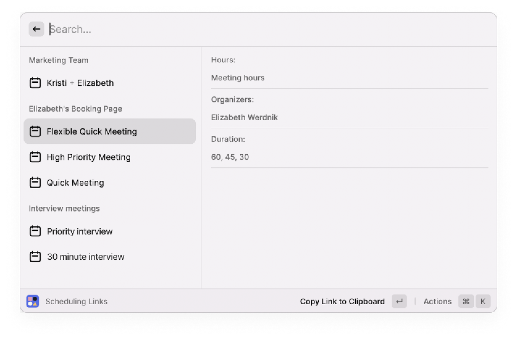 Quickly share your Scheduling Link