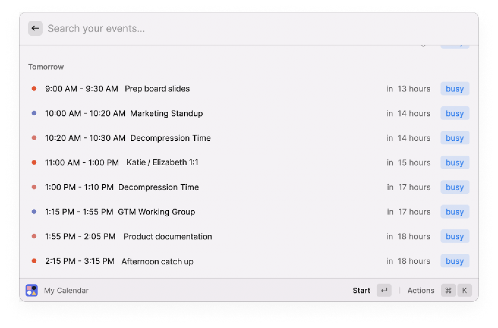 What's on my schedule today?